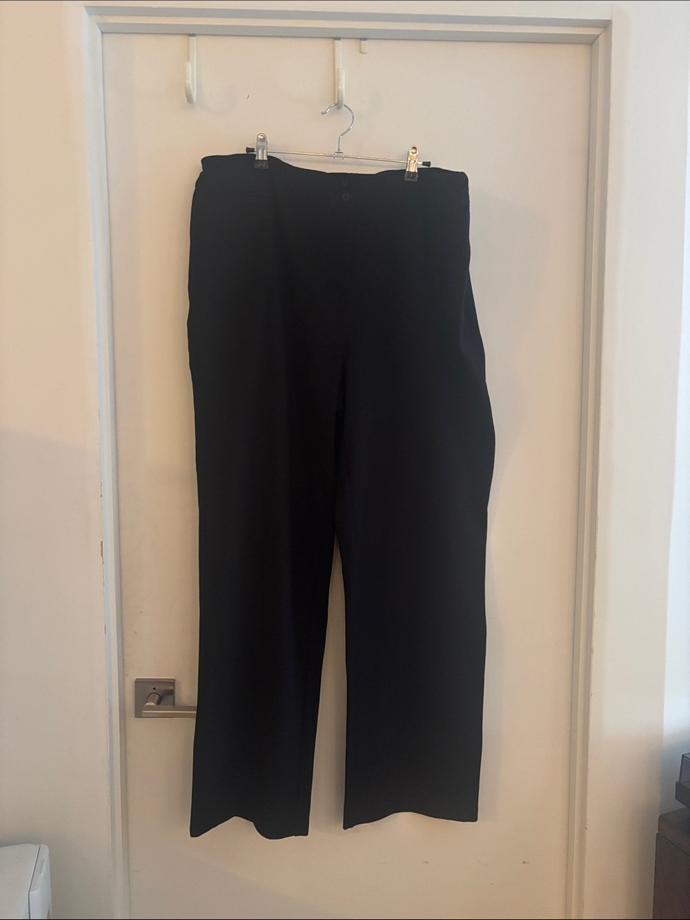 NWT Eileen Fisher Viscose Stretch Ponte Straight Trouser Black 2X Pants Office